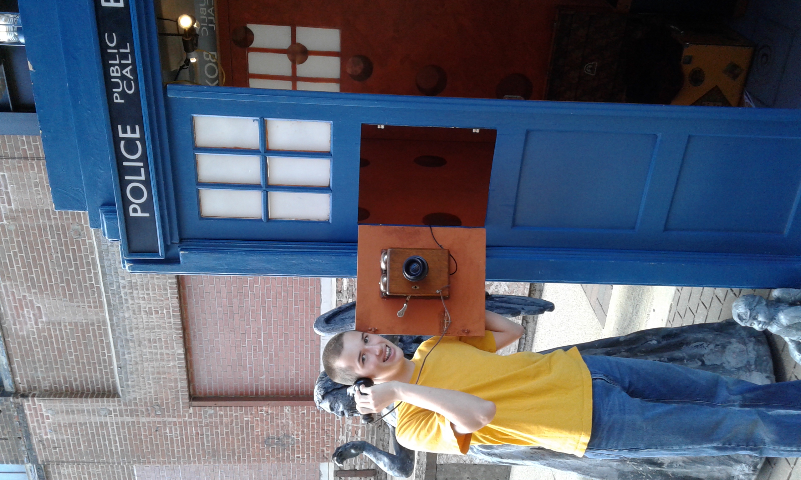 Me picking up the phone on the Tardis.